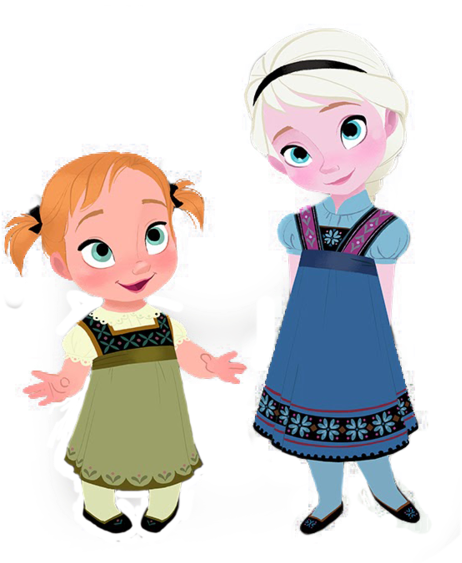 Little Anna And Elsa - Frozen Concept Art (500x572)