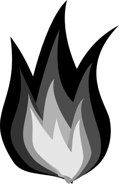 Flames Clip Art - Heat Black And White (384x594)