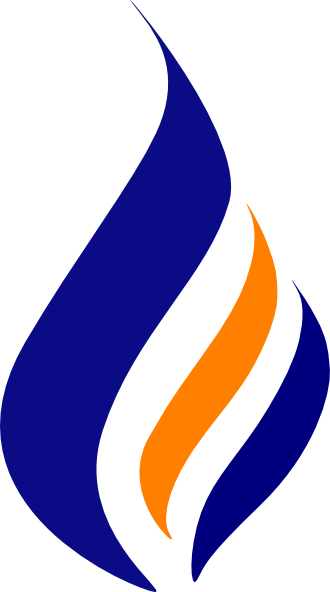 Red Orange Logo Flame Clip Art - Blue And Orange Logo (330x592)