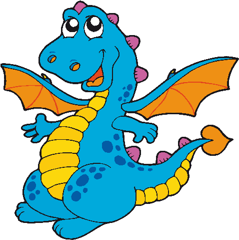 Cute Cartoon Dragons With Flames Clip Art Images Are - Dragon Coloring Book [book] (500x500)
