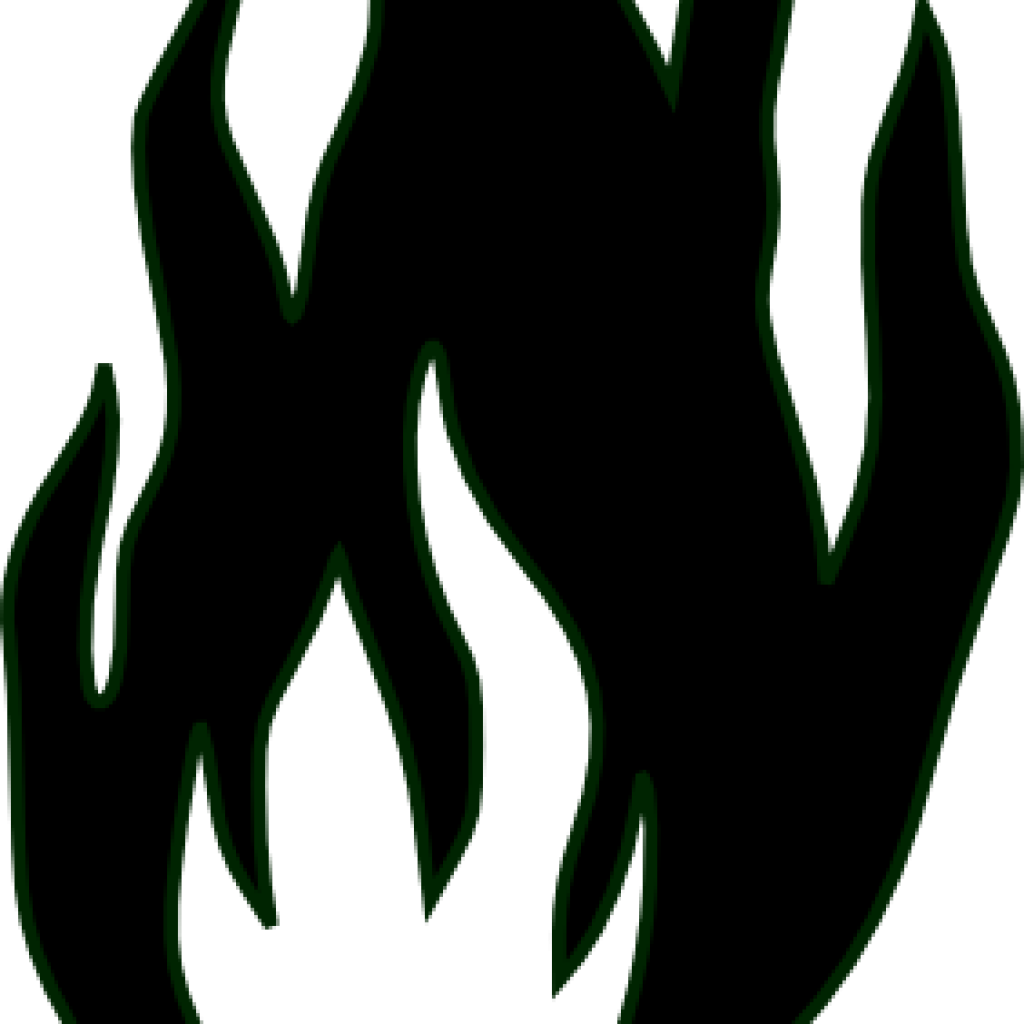 Flame Clipart Black And White Fire Flames Clipart Black - Silhouette (1024x1024)