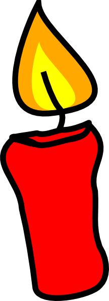Red Candle Clip Art - Red Candle Clipart (216x593)