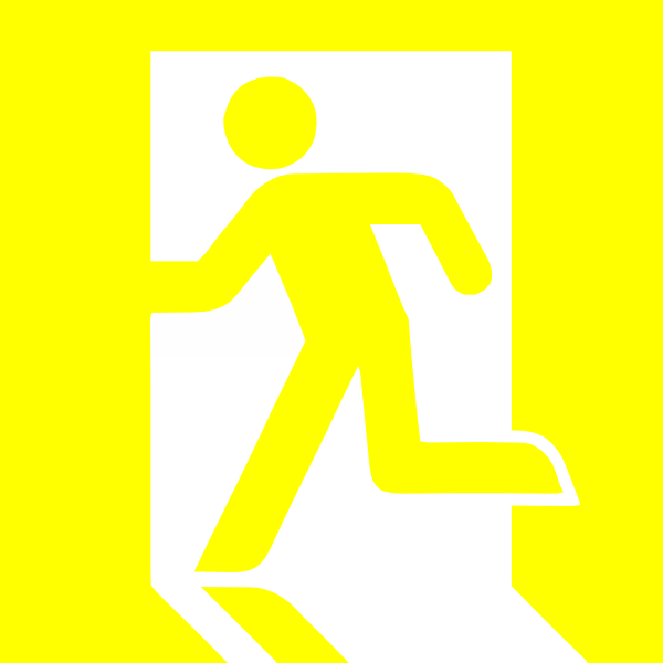 Emergency Exit Yellow Clip Art - Hebden Bridge Railway Station (600x600)