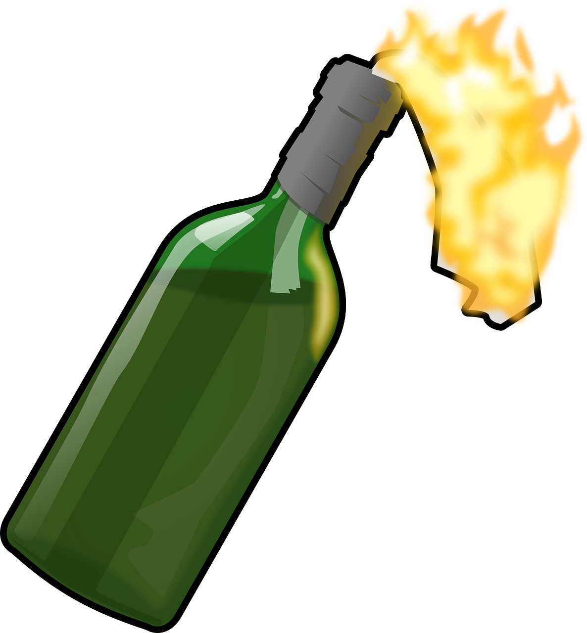 Flame Molotov Cocktail, Bottle, Explosive, Fire, Flame - Molotov Cocktail Png (2224x2400)