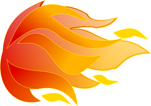 Fire Blast Flames Burn Red Orange Yellow B - Fire Clipart (486x340)