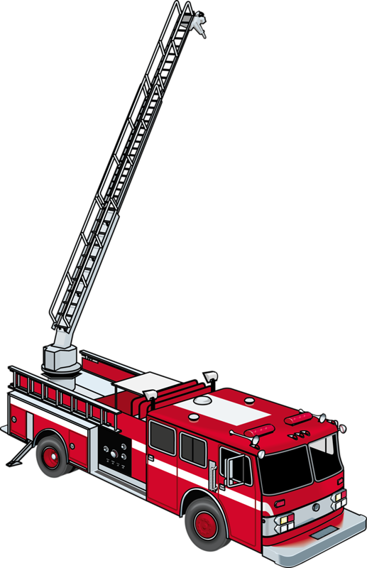 Ladder Fire Engine Firefighter Fire Department Clip - Ladder Fire Truck Clip Art (517x800)