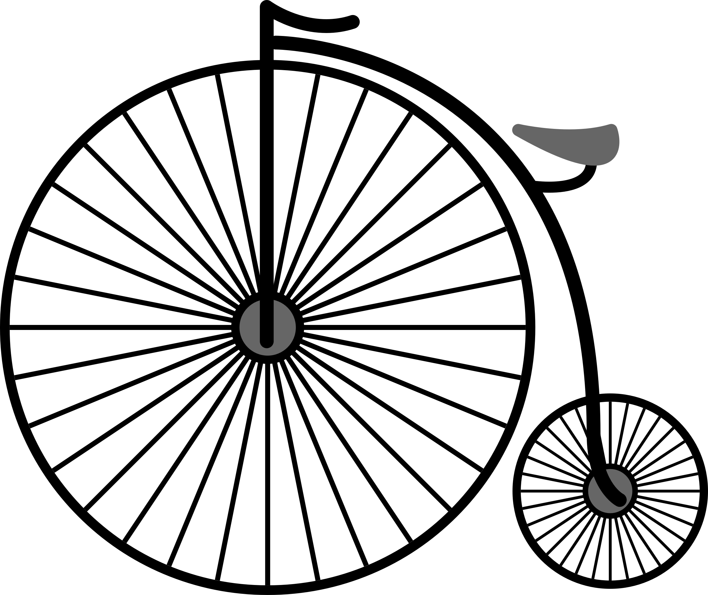 Clipart Penny Farthing Bicycle - Penny Farthing Line Drawing (2400x2018)