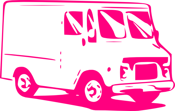 Pink Truck Clip Art - Food Truck Clip Art (600x381)