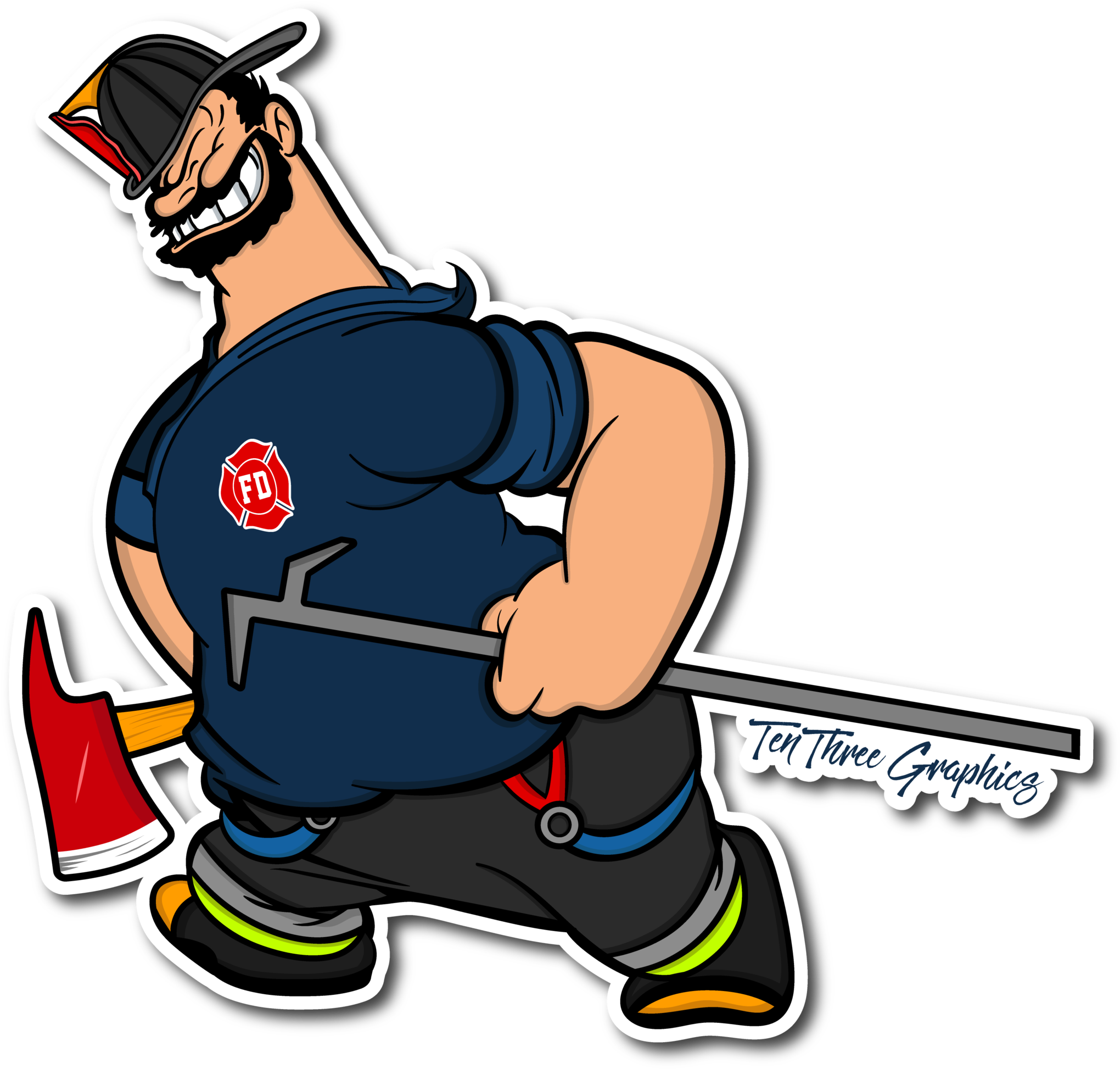 Truckie Decal - Firefighter Popeye (2048x1955)