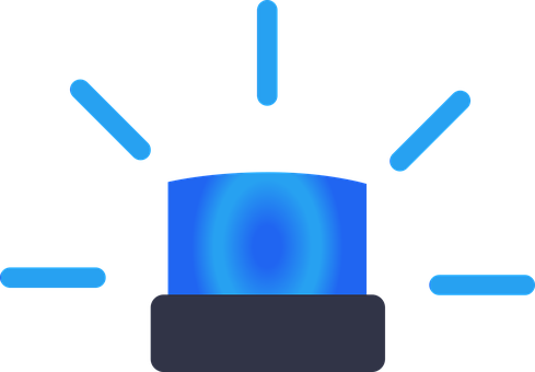 Blue Light Alarm Siren Rescue Fire Emergen - Sirena Ambulancia Png (489x340)
