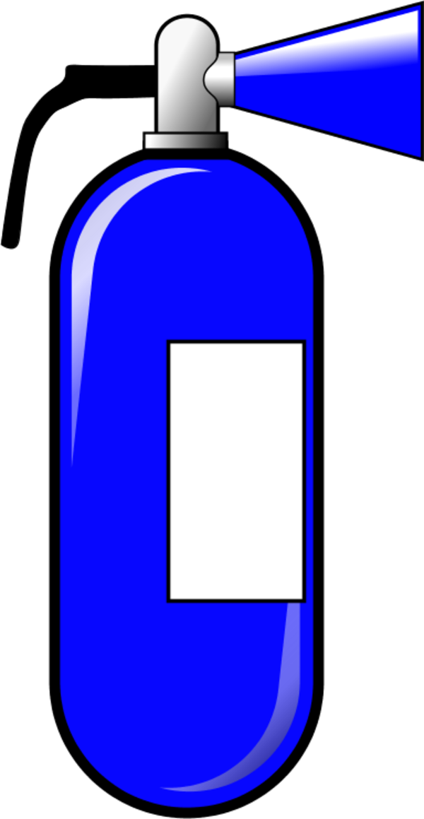 Vector Clip Art - Blue Fire Extinguisher Clipart (600x1159)