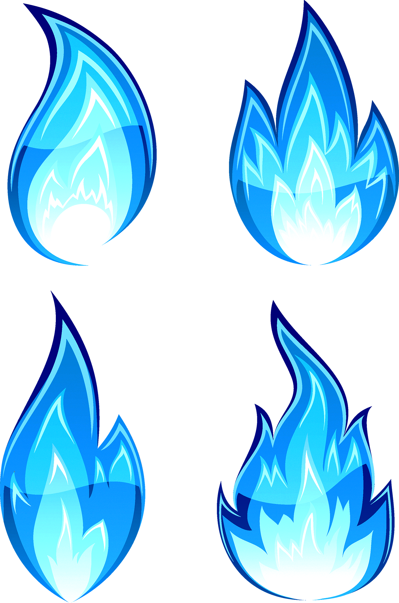 Flame Fire Drawing Clip Art - Blue Fire Drawing (1300x1964)
