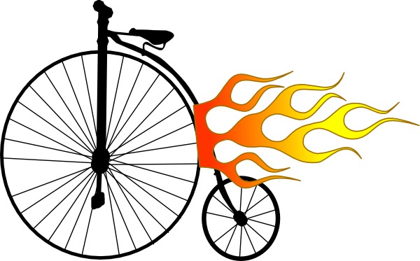 Old Bike Flames Clip Art - Hot Rod Flames Clip Art (600x373)