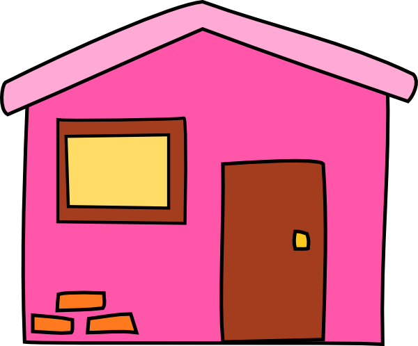 Pink House 2 Clip Art At Clker - House Clip Art Pink (600x498)