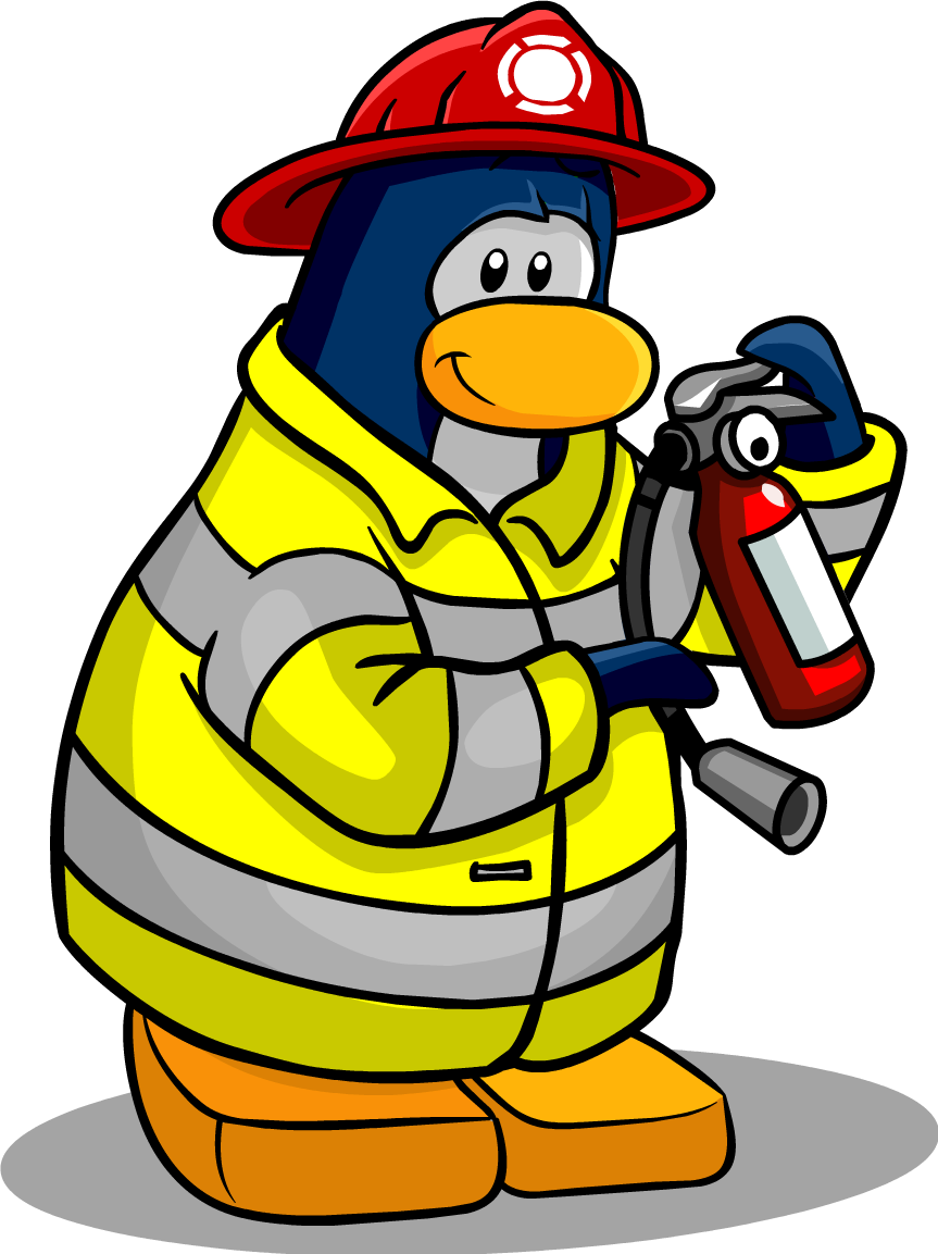 Fire Fighter Penguin - Clipart Firefighter Penguin (863x1153)