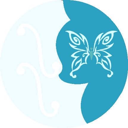 Whispering Aria Tribal Logo By Miss Dew Drop - Modischer Schmetterlings-entwurf Grußkarte (431x430)