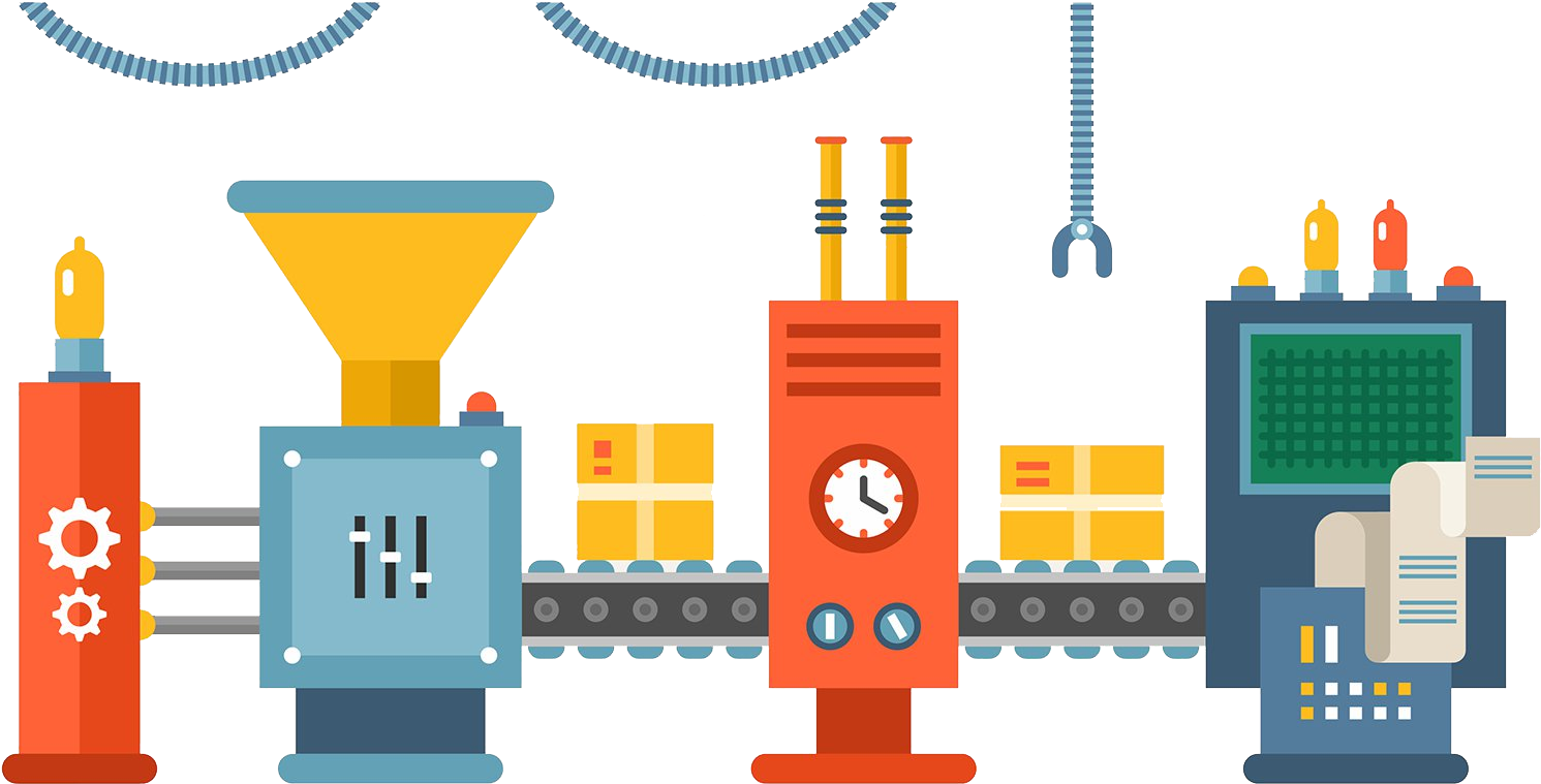 Process & Efficiency Improvement In Factory - Assembly Line Balancing Vector (1520x855)