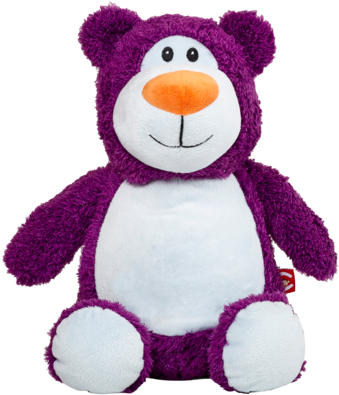 Soft Shoe First Feis Personalized Irish Dance Cubbies - Personalized Stuffed Purple Bear With Two Lines (402x480)