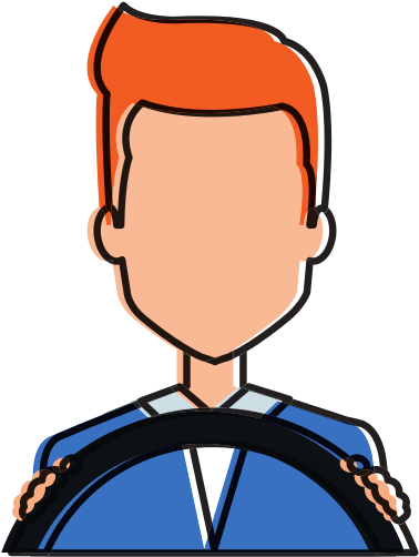 Young Man Driving With Steering Wheel - Steering Wheel (800x800)