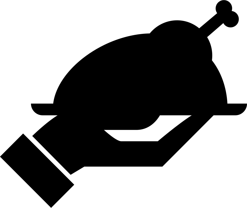 Chicken Plate On A Hand Comments - Restaurant Hand Logo (980x824)