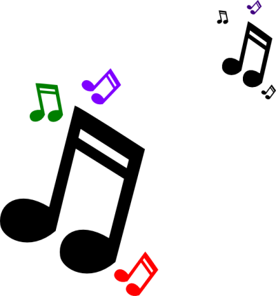 Colored Music Notes Clip Art At Clker Com Vector Clip - Musical Notes Clip Art Free (400x429)