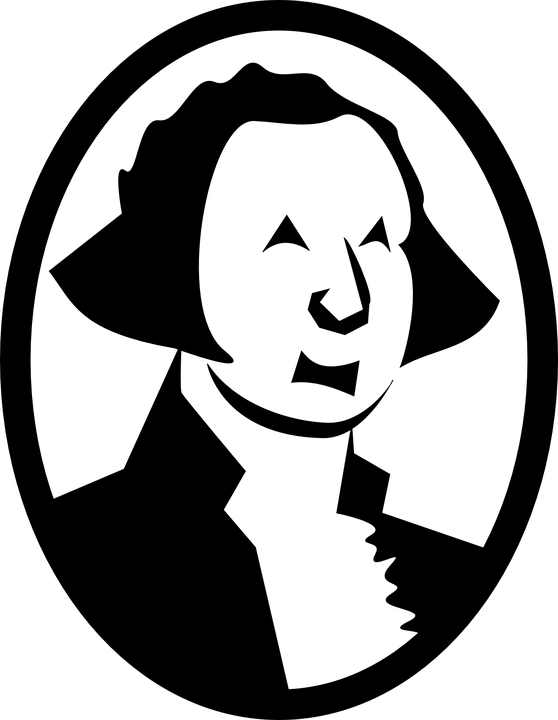 George Clipart Black And White, If You Like The Image - George Washington Portrait Shower Curtain (558x720)