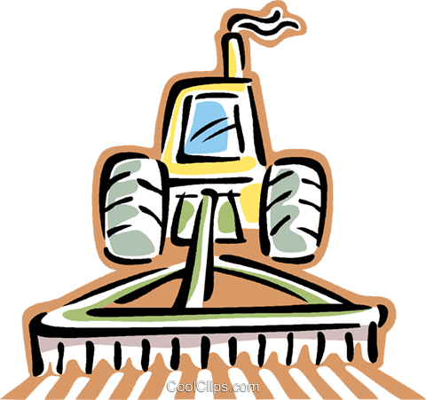 Tractor Plowing A Field Royalty Free Vector Clip Art - Plow Clip Art (747x700)