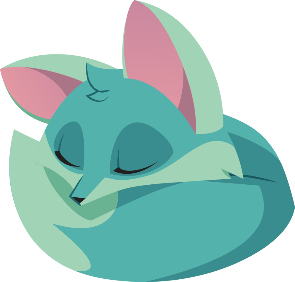 Sleeping Fox - Animal Jam Fox Sleeping (1500x1429)