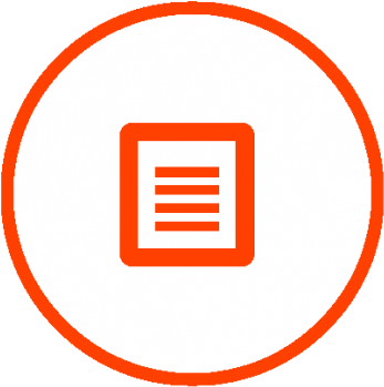 An Orange Circular Document Icon Represents All The - Sarmayeh Bank (412x400)