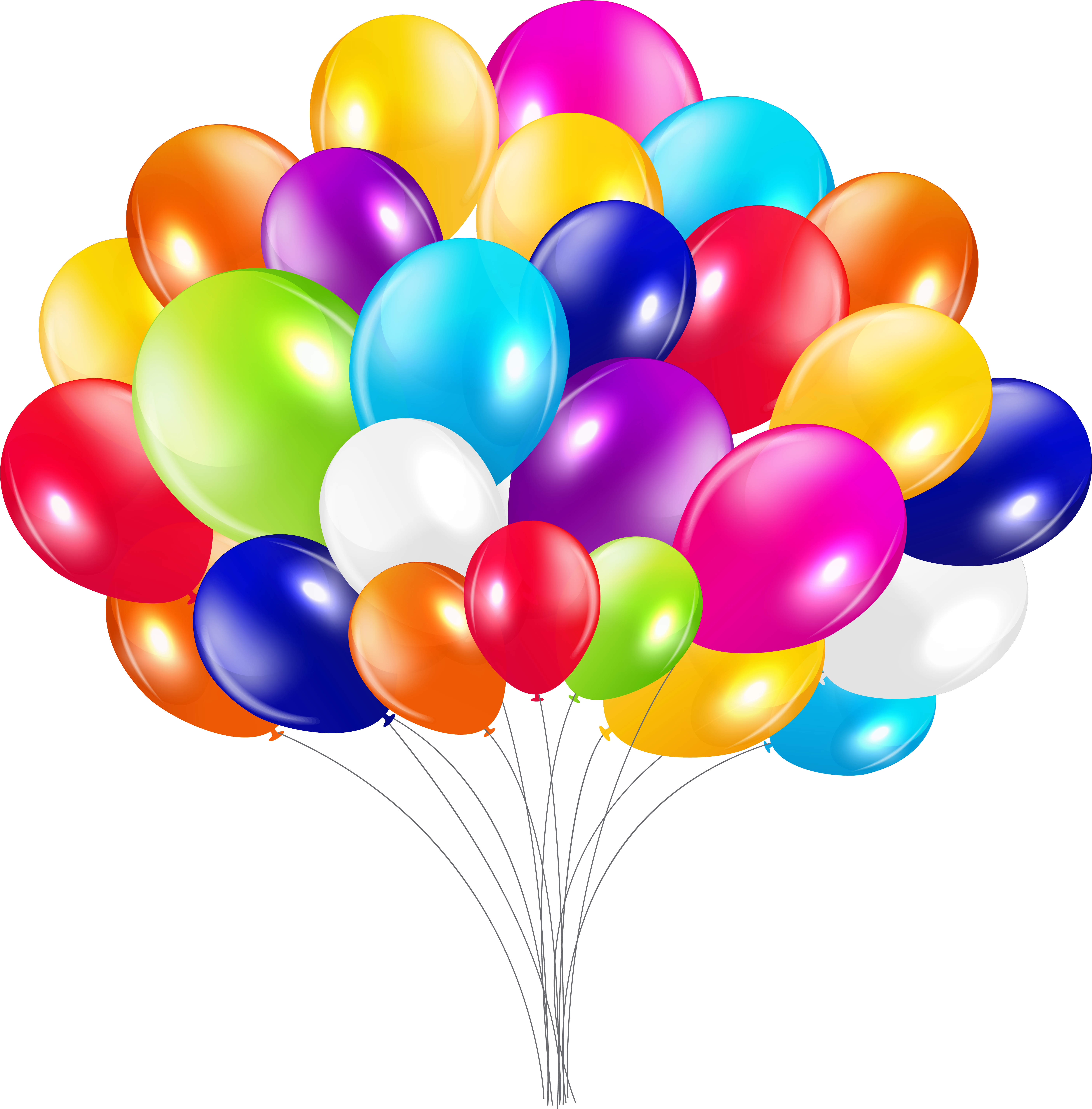 Bunch Of Balloons Png Clipart Image - Birthday Balloons Png (6262x6276)
