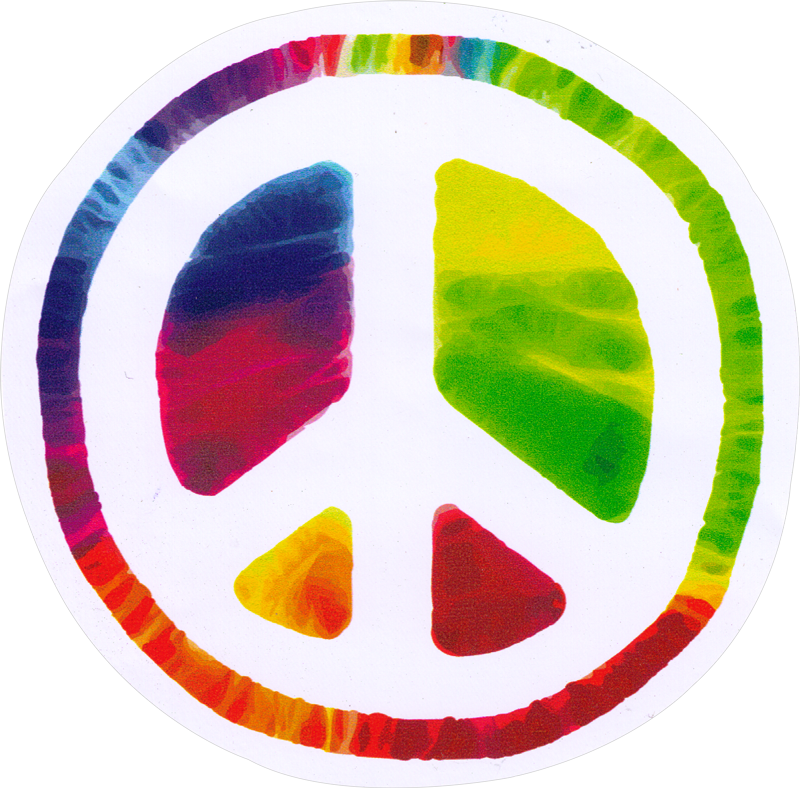 Psychedelic Peace Sign - Hippie Sticker (800x788)