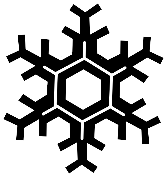 Snow And Dance Rand Schmal B/w Clip Art At Clker - Snowflake Clip Art (564x599)
