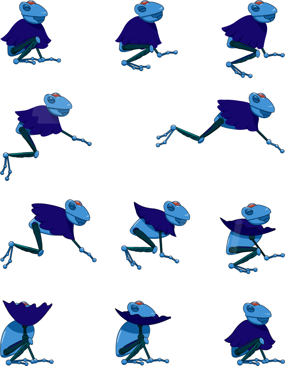 Frog Droid Leaping Animation Sprites - Frog Droid Leaping Animation Sprites (951x1220)