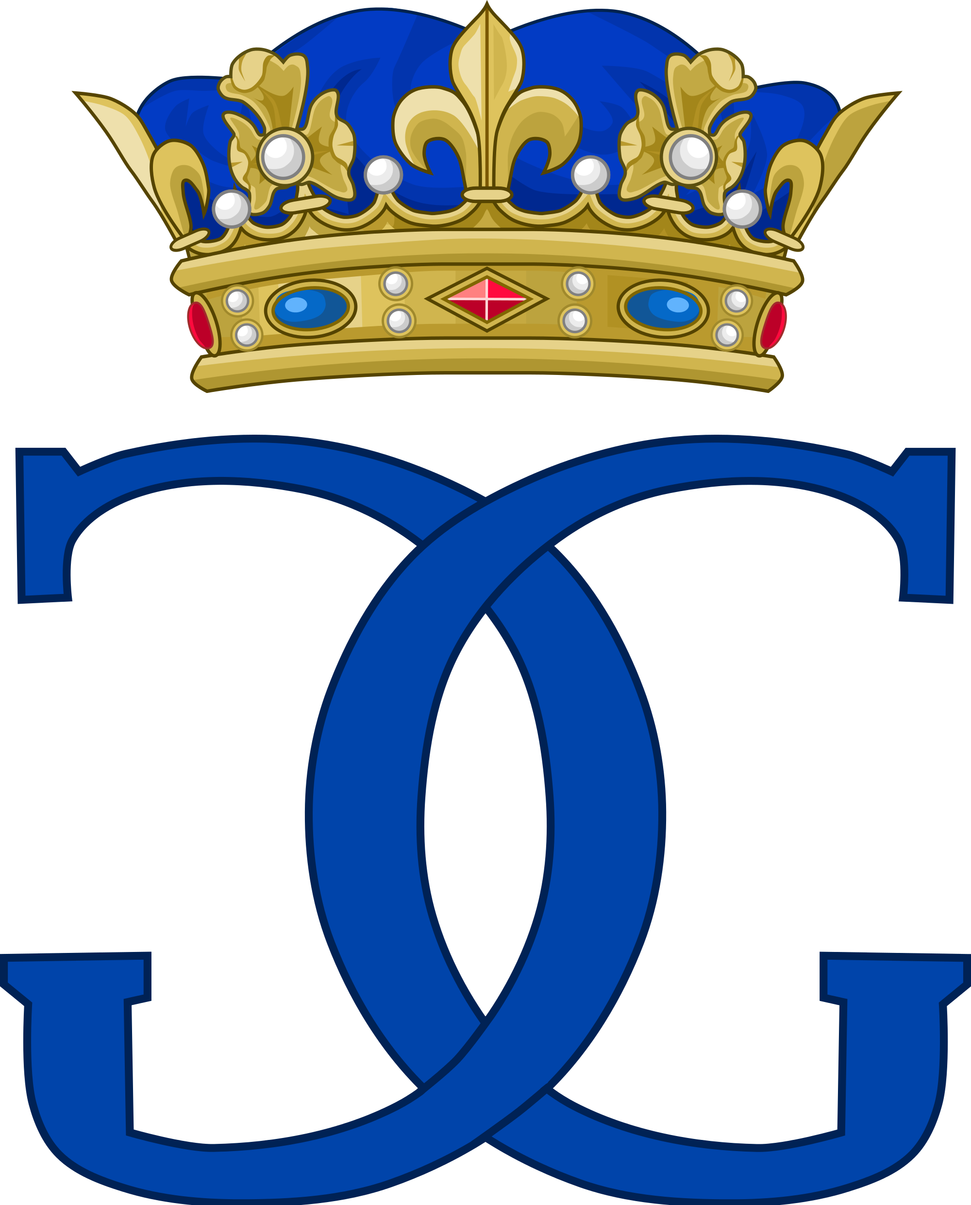 Prince Gaston, Duke Of Orléans - Heraldry Svg (2000x2481)