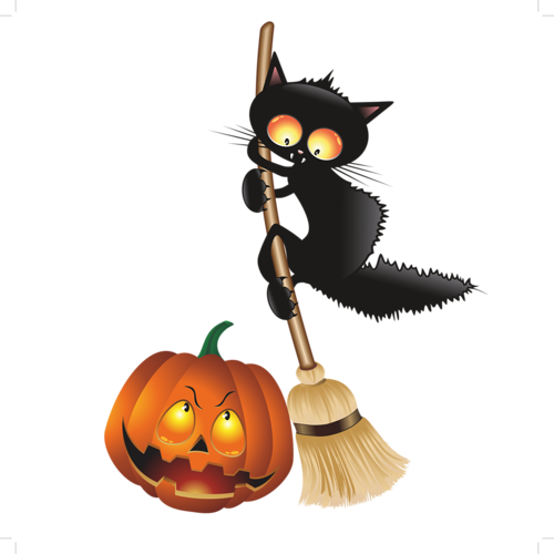 Halloween Cat - Hand Drawn Cat Vampire Free (500x500)