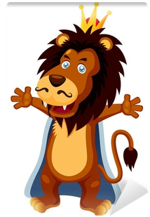 Illustration Of King Lion Cartoon Vector Wall Mural - Illustration (400x400)