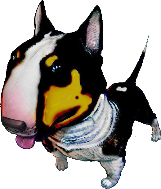 Bull Terrier Art - Bull Terrier Cartoon Png (680x720)