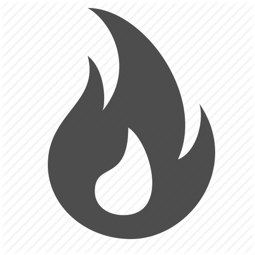 Orange Flame Icon - Grey Fire Icon (512x512)