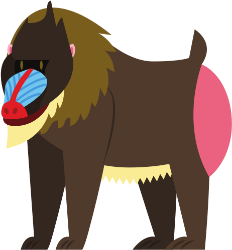 Mandrill Cartoon - Stock Illustration (550x550)