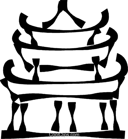 Japanese Temple Royalty Free Vector Clip Art Illustration - Japanese Temple Clipart (443x480)