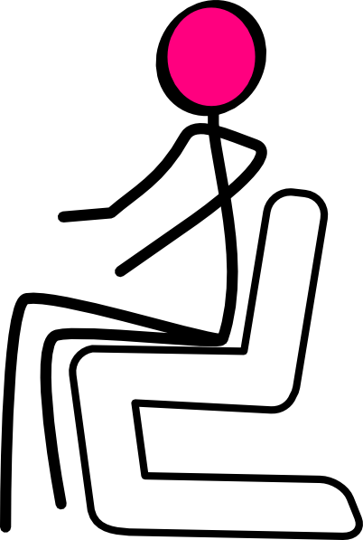 Seated Stick Person Pink Clip Art At Clker - Stick Figure Sitting Down (402x597)