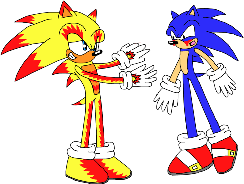 Fire Being Gay To Sonic O - Cartoon (900x667)