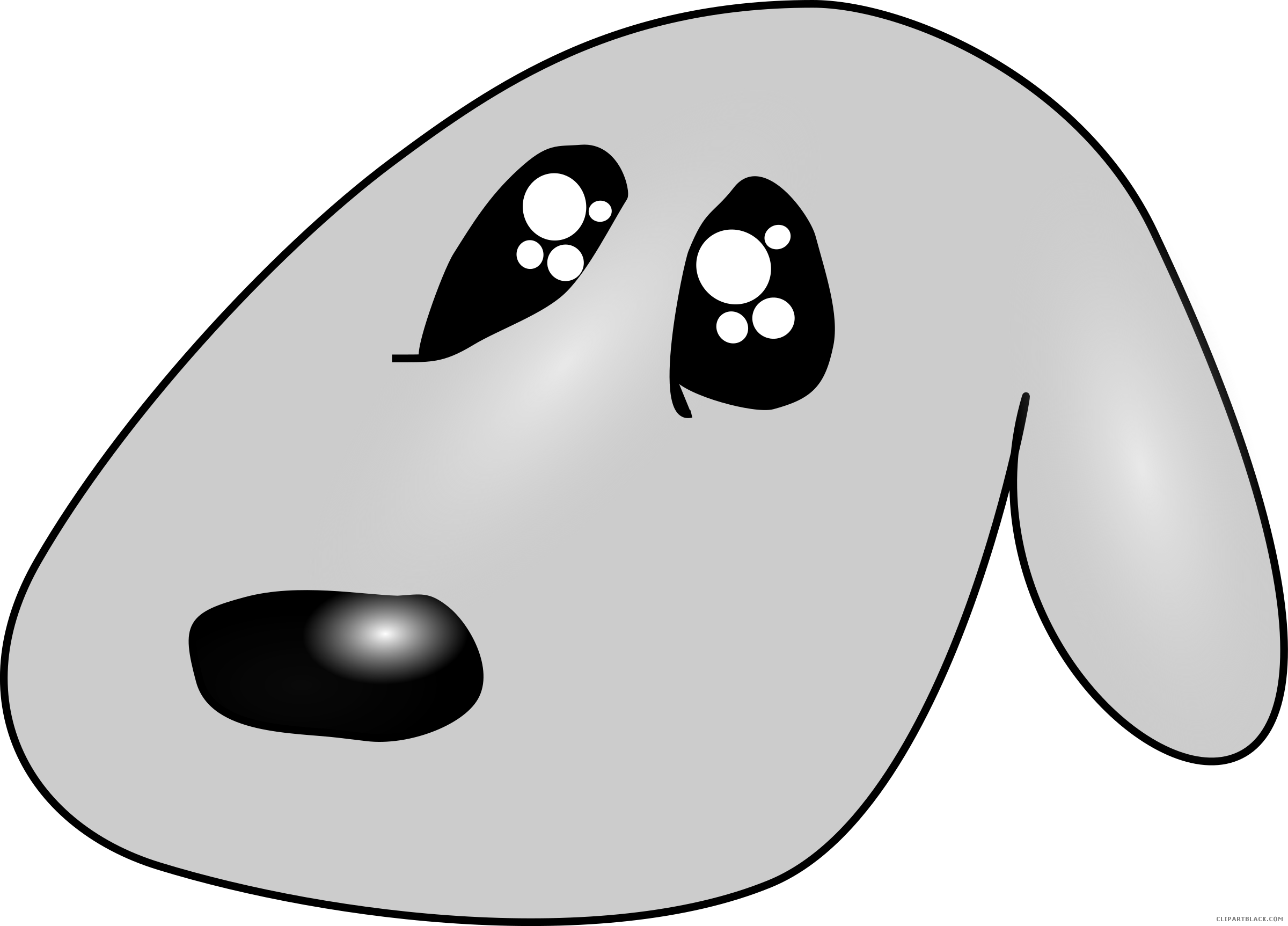 Sad Dog Animal Free Black White Clipart Images Clipartblack - 卡通 可憐 的 狗 (2400x1725)
