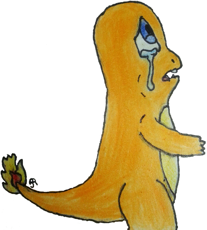 A Sad Charmander By Professoroak - Cartoon (849x942)
