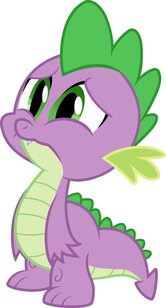 Sad Spike By Cezaryy - Mlp Spike Sitting (657x1217)
