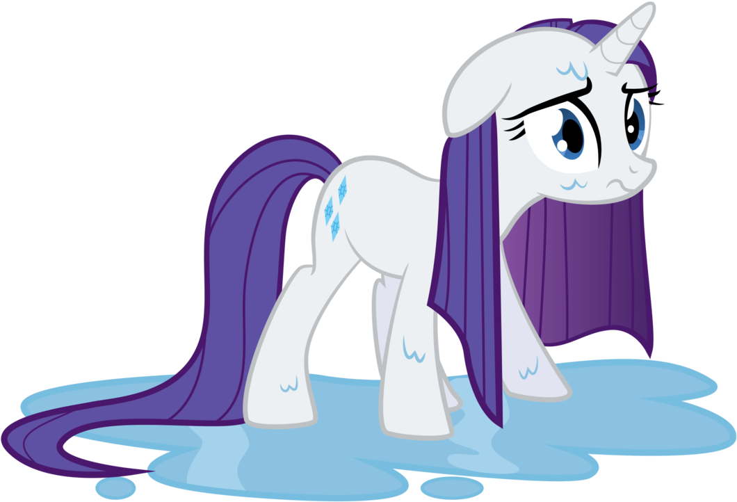 Wet, Cold, And Sad By Spellboundcanvas - My Little Pony Rarity Wet (1094x731)