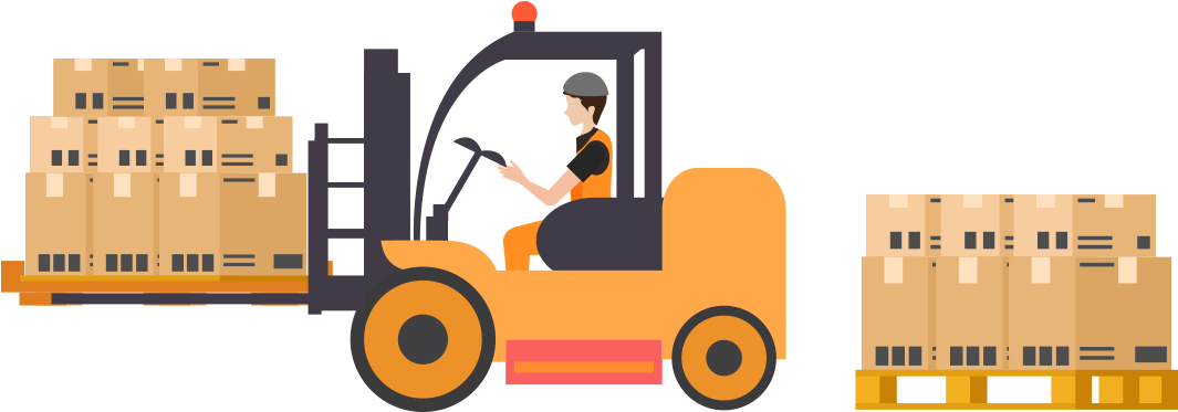 Warehouse Clipart Distribution Warehouse - Distribution Center Clipart Png (1082x404)
