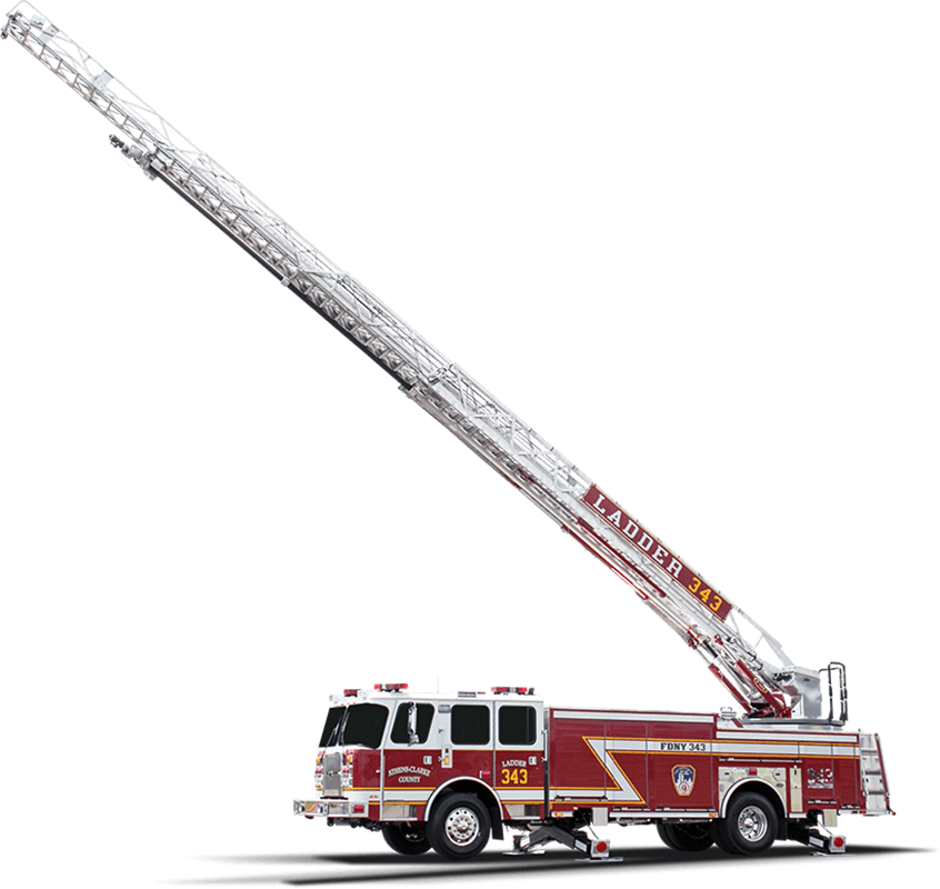 Metro 100 Aerial Ladder Fire Truck Custom Fire Trucks - Fire Truck Ladder Png (846x800)