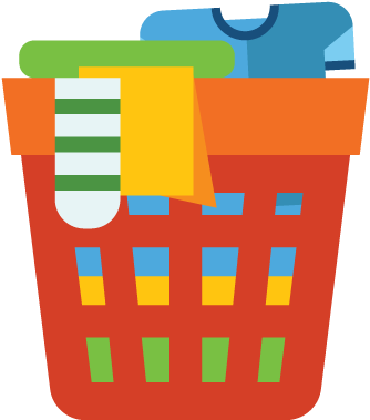 Wash & Fold - Basket Of Clothes Icon (357x400)