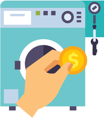 24hrs Laundromat - Clip Art (357x400)